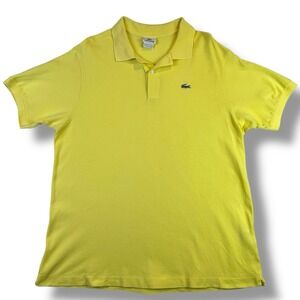 Lacoste Devanlay Yellow Pique Polo Shirt Men's 7 Classic Crocodile Y2K Old Money